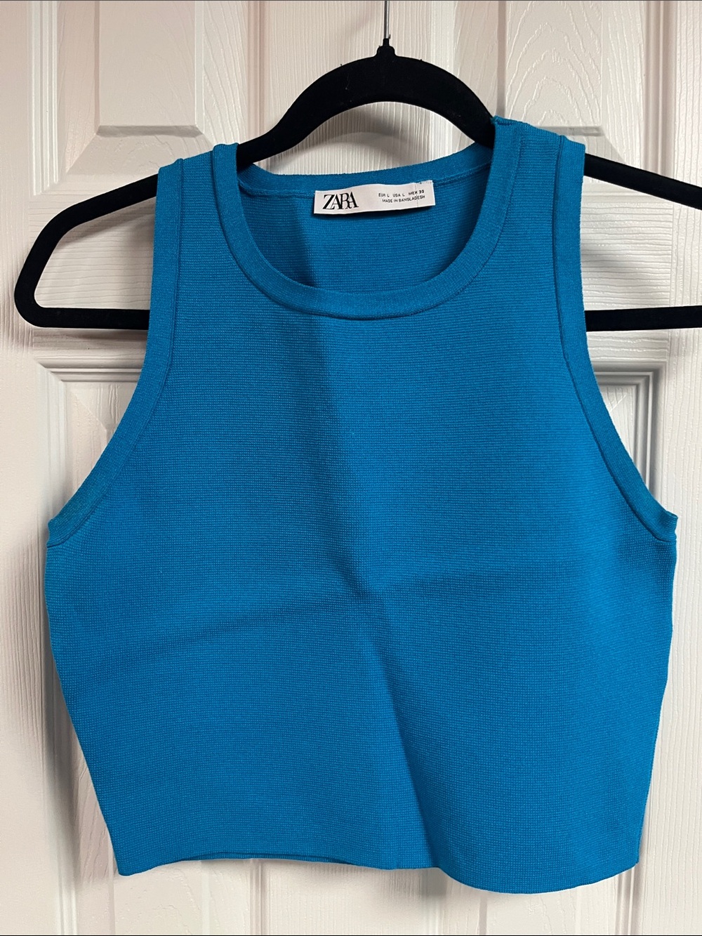 ZARA Turquoise Ribbed Tank Top
